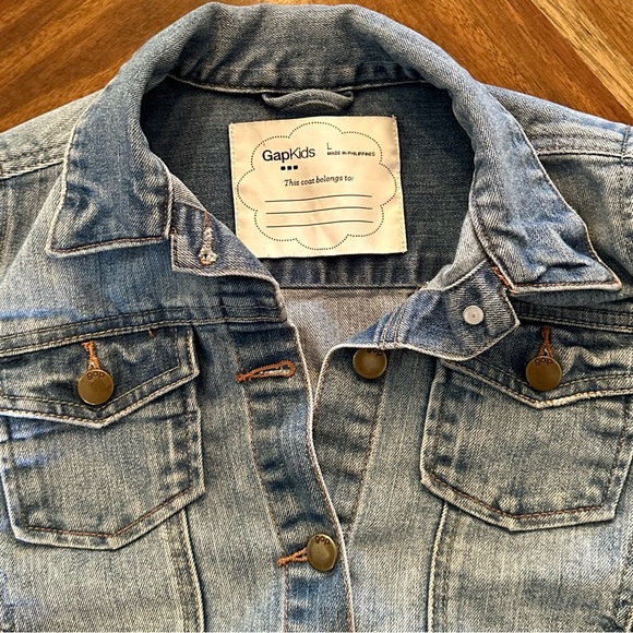 Gap Girls Medium Wash Denim Jacket Size L - Picture 3 of 6